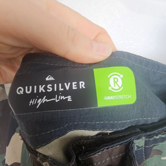 Quiksilver Highline Boardshorts Men 32 Camo Swim Trunks Camouflage 4-Way Stretch - Picture 4 of 8